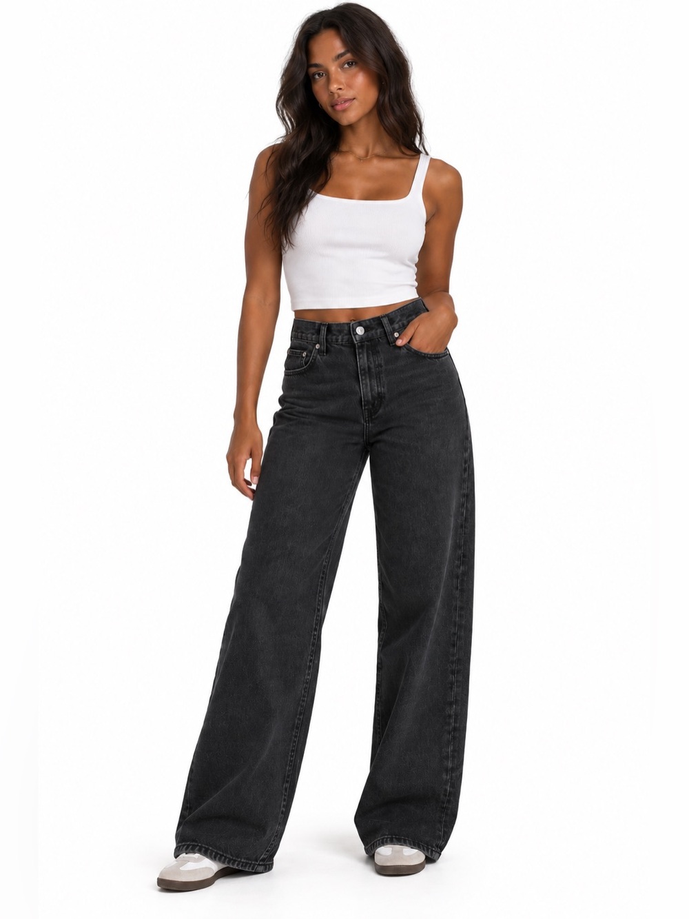 Gap High Rise Stride Wide Leg Jeans Black Size 30/10P Petite